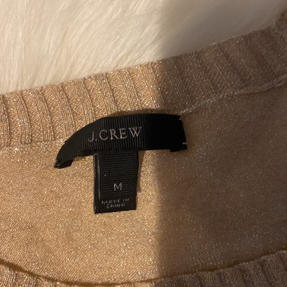 J. Crew Sparkling Tan Crew Neck Sweater - Picture 2 of 3